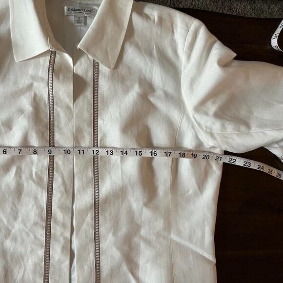 NWT Coldwater Creek Linen White Round Neck 3/4 Sleeve  Closure Jaket size M - Picture 8 of 12